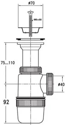 Сифон бутылочный для мойки VIRPlast Элит 30980612 Сифон бутылочный для мойки VIRPlast Элит 30980612