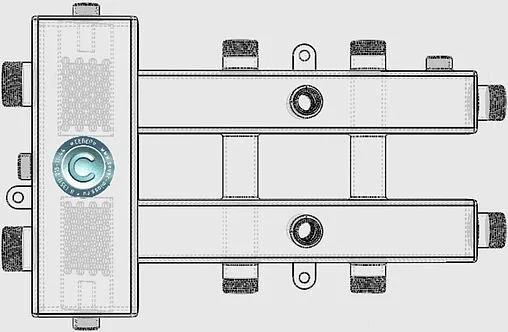 Распределительный коллектор 3 контура с гидрострелкой 1¼&quot;н x 1&quot;н Север-М3(Aisi) 1915004