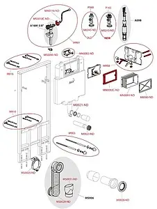 Инсталляция для подвесного унитаза AlcaPlast Sadromodul Sliм AM1101/1200-001 Инсталляция для подвесного унитаза AlcaPlast Sadromodul Sliм AM1101/1200-001, 3