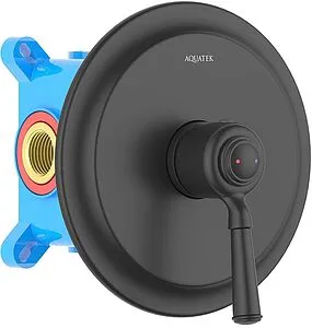 Смеситель для душа скрытого монтажа Aquatek Классик чёрный матовый AQ1566MB Смеситель для душа скрытого монтажа Aquatek Классик чёрный матовый AQ1566MB, 1