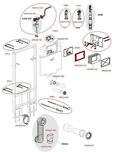 Инсталляция для подвесного унитаза AlcaPlast Sadromodul Sliм AM1101/1200-001