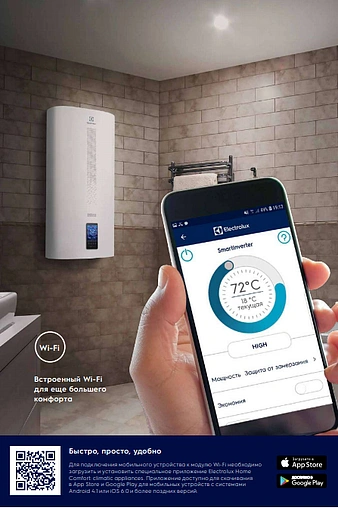 Водонагреватель накопительный электрический Electrolux EWH 50 SmartInverter WiFi