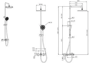Душевая система с термостатом для ванны Aquatek Вега хром AQ2043CR Душевая система с термостатом для ванны Aquatek Вега хром AQ2043CR, 2