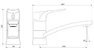 Смеситель для раковины Damixa Origin Bit хром 770220000, 2
