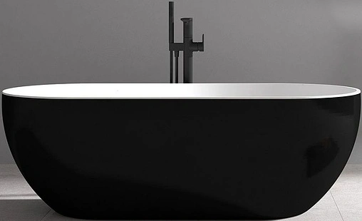 Ванна акриловая отдельностоящая Abber 172x79 белый/панель Black matte AB9241B