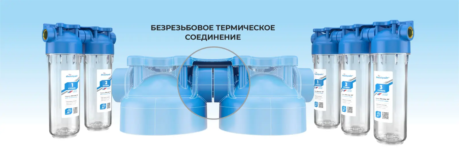 Корпус фильтра ¾"в x ¾"в Slim Line 10" Аквабрайт АБФ-2-34 Корпус фильтра ¾"в x ¾"в Slim Line 10" Аквабрайт АБФ-2-34, 2