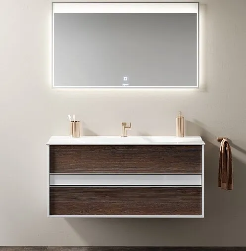 Тумба под умывальник подвесная Clarberg Evolution T10/CD крафт тёмный/белый EV0110CD Тумба под умывальник подвесная Clarberg Evolution T10/CD крафт тёмный/белый EV0110CD