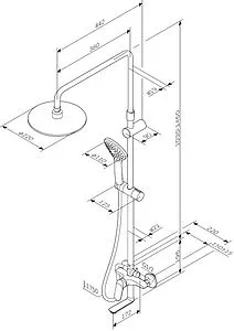 Душевая система со смесителем для ванны Am.Pm Sunny чёрный матовый F0785C922 Душевая система со смесителем для ванны Am.Pm Sunny чёрный матовый F0785C922, 2
