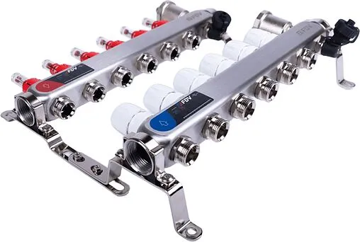 Группа коллекторная с расходомерами 6 отводов 1&quot;в/в x ¾&quot;ек FDV S1103C-2/6