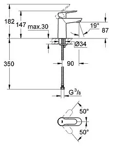 Смеситель для раковины Grohe BauEdge хром 23330000 Смеситель для раковины Grohe BauEdge хром 23330000, 2