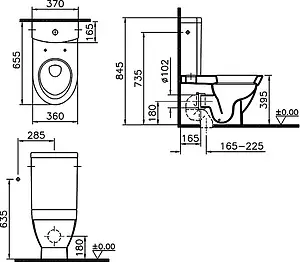 Унитаз-компакт VitrA Form 500 белый 9730B003-1165, 2