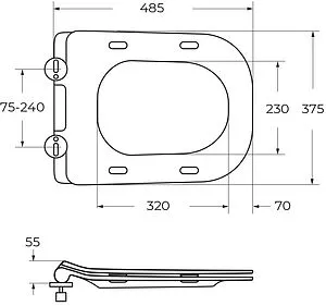 Крышка-сиденье для унитаза с микролифтом BelBagno Sela черный матовый BB3201SC-MB Крышка-сиденье для унитаза с микролифтом BelBagno Sela черный матовый BB3201SC-MB, 2