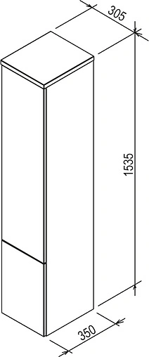 Шкаф-пенал подвесной Ravak Rosa II 35 береза/белый X000000928
