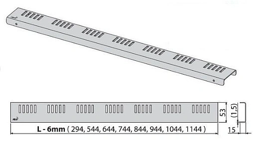 Решетка для лотка 1144мм AlcaPlast Dream-1150L