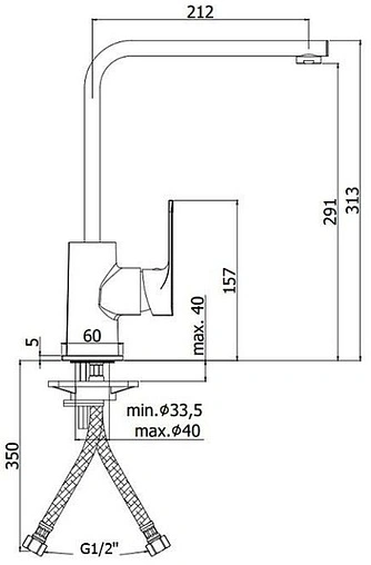 Смеситель для кухни Paffoni Sly хром SY180CR Смеситель для кухни Paffoni Sly хром SY180CR