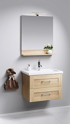 Тумба-умывальник подвесная Aqwella Foster 60 дуб сонома FOS01062DS+4640021060773