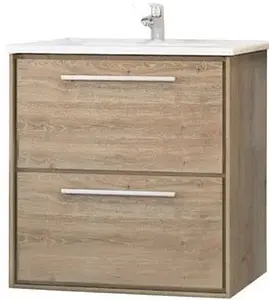 Тумба-умывальник подвесная Raval Frame 60 дуб трюфель Fra.01.60/P/DS+QDR60SLWB01 Тумба-умывальник подвесная Raval Frame 60 дуб трюфель Fra.01.60/P/DS+QDR60SLWB01, 1