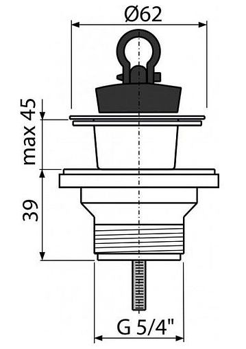 Выпуск для раковины с решеткой и пробкой AlcaPlast белый A32