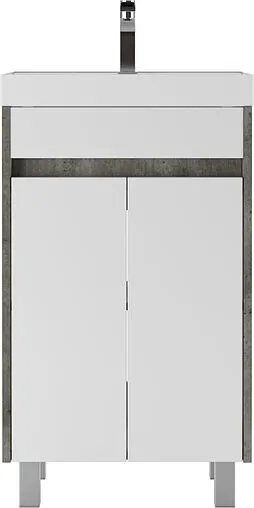 Тумба-умывальник напольная Домино Karlo 50 белый/бетон DK5308T+4627173210157
