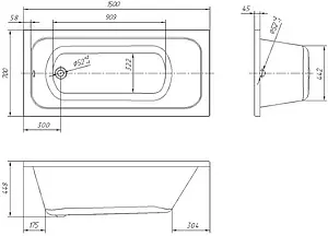 Ванна акриловая Toni Arti Lamoli 150х70 TA-LI-15070 Ванна акриловая Toni Arti Lamoli 150х70 TA-LI-15070, 2