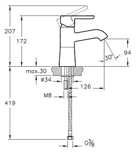 Смеситель для раковины VitrA Matrix хром A41753EXP Смеситель для раковины VitrA Matrix хром A41753EXP, 2