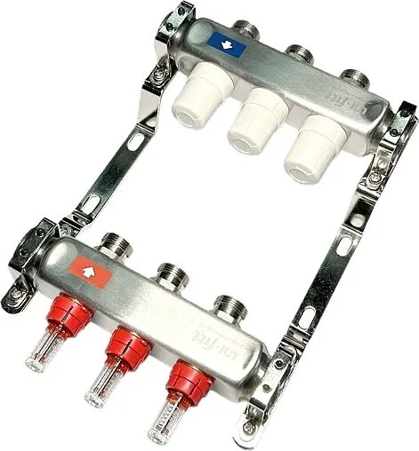 Группа коллекторная с расходомерами 3 отвода 1&quot;в/в x ¾&quot;ек Uni-fitt OPTIMAL 450B4303.RU