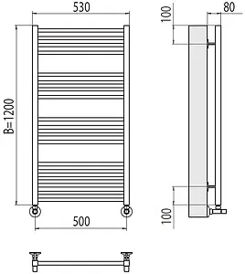 Полотенцесушитель водяной лесенка Terminus Ватикан П18 500х1200 полированная сталь 4670078530530, 2