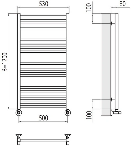 Полотенцесушитель водяной лесенка Terminus Ватикан П18 500х1200 полированная сталь 4670078530530