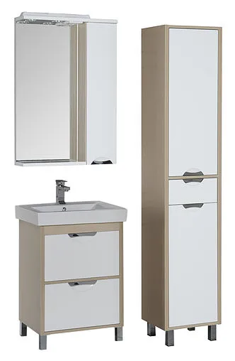 Шкаф-зеркало Aquanet Гретта 60 R белый/светлый дуб 00173985