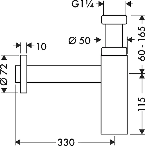 Сифон бутылочный для раковины Hansgrohe Flowstar S хром 52105000