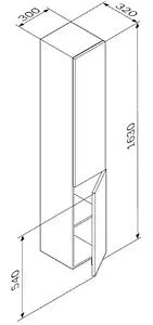 Шкаф-пенал подвесной Am.Pm Gem 30 R чёрный матовый M90CHR0306BM, 2