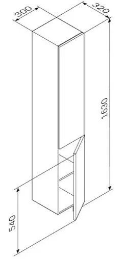 Шкаф-пенал подвесной Am.Pm Gem 30 R чёрный матовый M90CHR0306BM