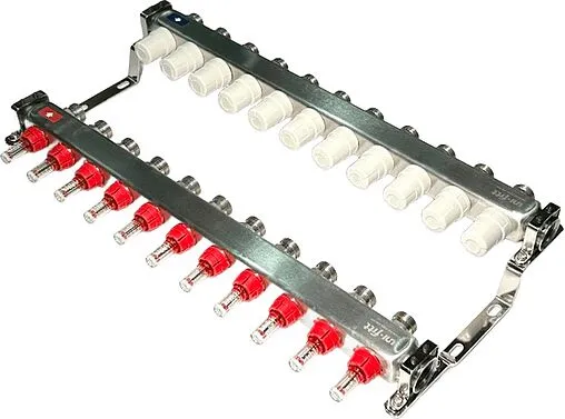 Группа коллекторная с расходомерами 11 отводов 1&quot;в/в x ¾&quot;ек Uni-fitt OPTIMAL 450B4311.RU