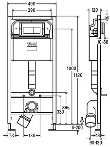 Инсталляция для подвесного унитаза Set 3 в 1 Viega Prevista Dry 8524.12 792848 с кнопкой хром глянцевый, 3