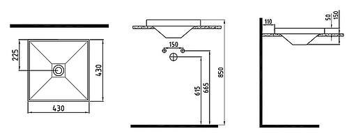 Раковина Bien Infinitum 43 белый INLU04301FD0W3000
