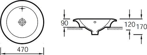 Раковина Jacob Delafon Ronde 47 белый E1183-00