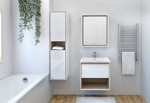 Тумба под умывальник подвесная Cersanit Louna 60 белый/дуб Эврика 64070