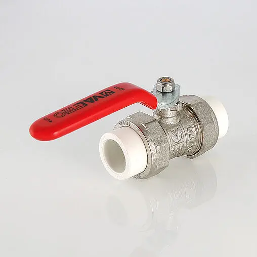 Кран шаровый с двумя переходами на пп трубу 25мм x 25мм Valtec VTp.745.0.025