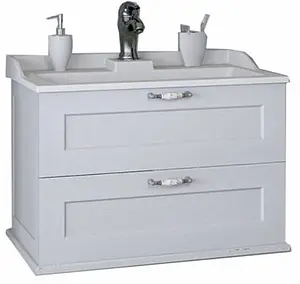 Тумба-умывальник подвесная Aquaton Леон 80 дуб белый 1A1863K0LBPS0, 1