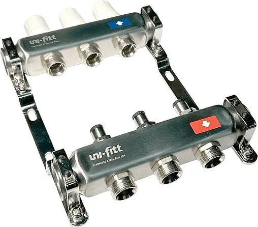 Группа коллекторная без расходомеров 3 отвода 1&quot;в/в x ¾&quot;ек Uni-fitt OPTIMAL 451B4303.RU