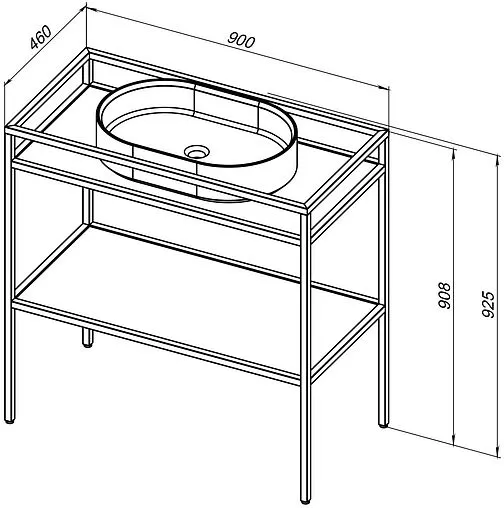 Консоль напольная Allen Brau Liberty 90 чёрный браш 1.33004.BB