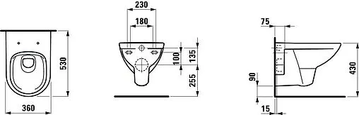 Унитаз подвесной безободковый Laufen Pro Rimless белый 8.2096.0.000.000.1