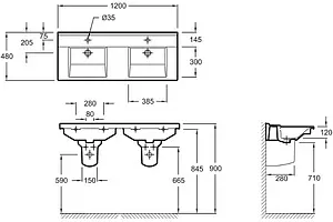 Раковина Jacob Delafon Struktura 120 белый EXF112-00 Раковина Jacob Delafon Struktura 120 белый EXF112-00, 2