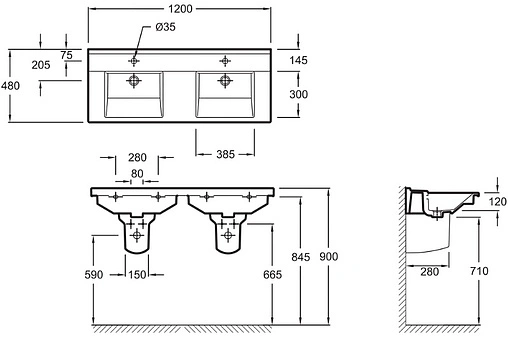 Раковина Jacob Delafon Struktura 120 белый EXF112-00