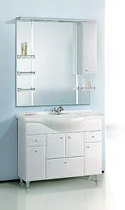 Шкаф-зеркало Aqwella Barcelona 100 белый Ba.02.10, 4