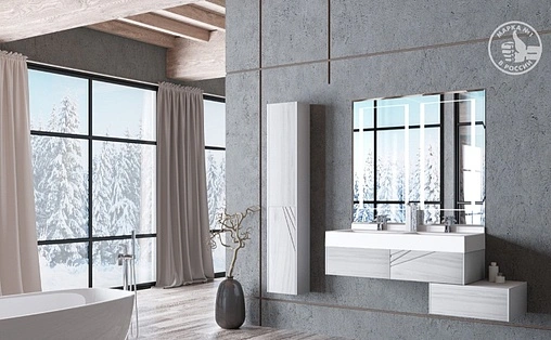 Тумба-умывальник подвесная Aquaton Сакура 120 ольха навара/белый 1A2197K2SKW80