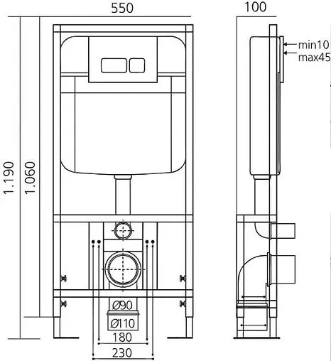 Комплект 6 в 1 Toni Arti Forli TA-01+TA-1905+TA-0050 с кнопкой Freto TA-0050 хром матовый