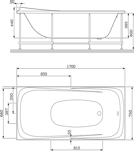 Ванна акриловая Am.Pm Sensation 170x75