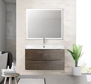 Тумба-умывальник подвесная BelBagno ACQUA 90 Rovere Nature Grigio ACQUA-900-2C-SO-RNG+BB900/455-LV-MR-ALR Тумба-умывальник подвесная BelBagno ACQUA 90 Rovere Nature Grigio ACQUA-900-2C-SO-RNG+BB900/455-LV-MR-ALR, 4