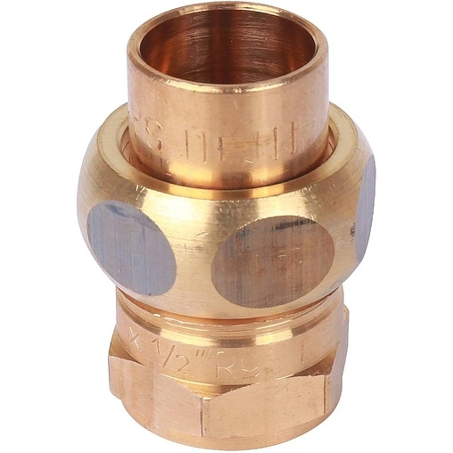 Американка пайка прямая переходная (плоское уплотнение) 22мм x 1"в Sanha 4330g 14330221